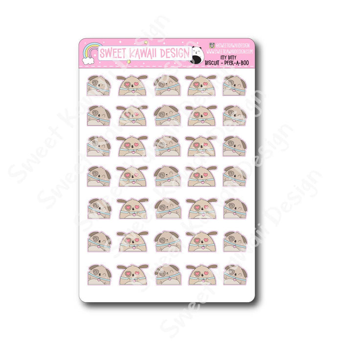 Kawaii Biscuit Stickers - Peek-a-boo