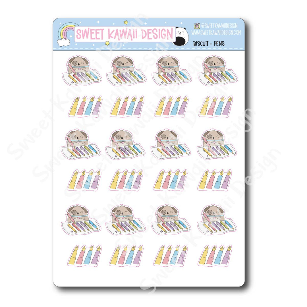 Kawaii Biscuit Stickers - Pens