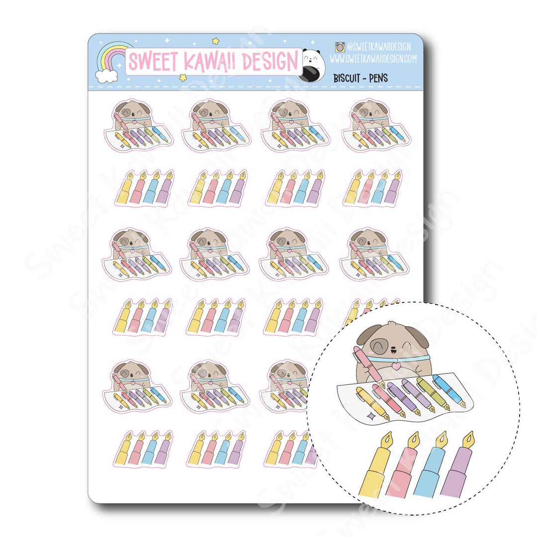 Kawaii Biscuit Stickers - Pens