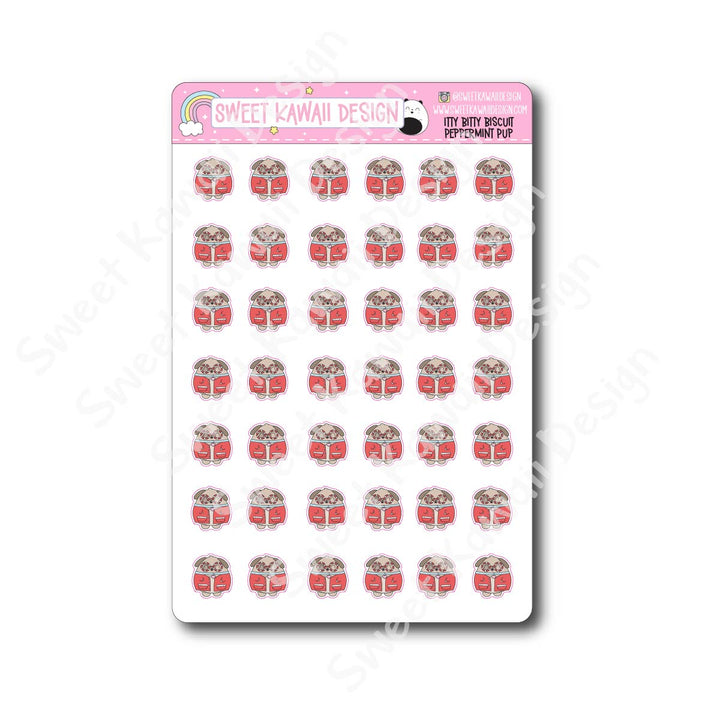 Kawaii Biscuit Stickers - Peppermint Pup