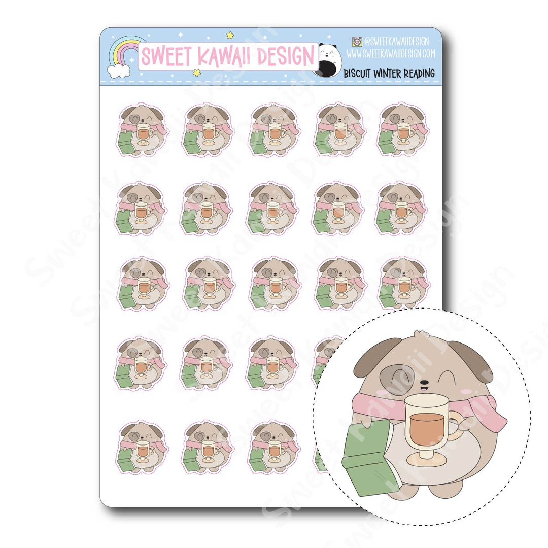 Kawaii Biscuit Stickers - Winter Reading