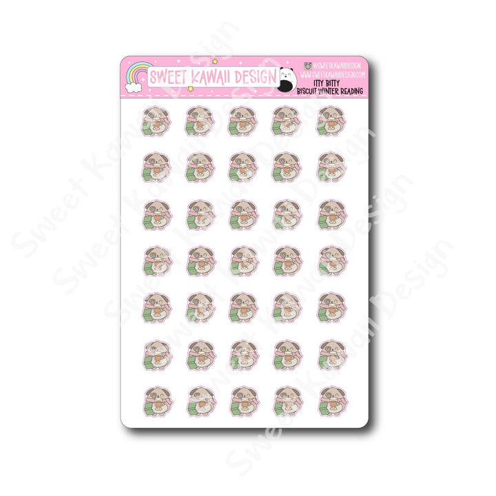 Kawaii Biscuit Stickers - Winter Reading