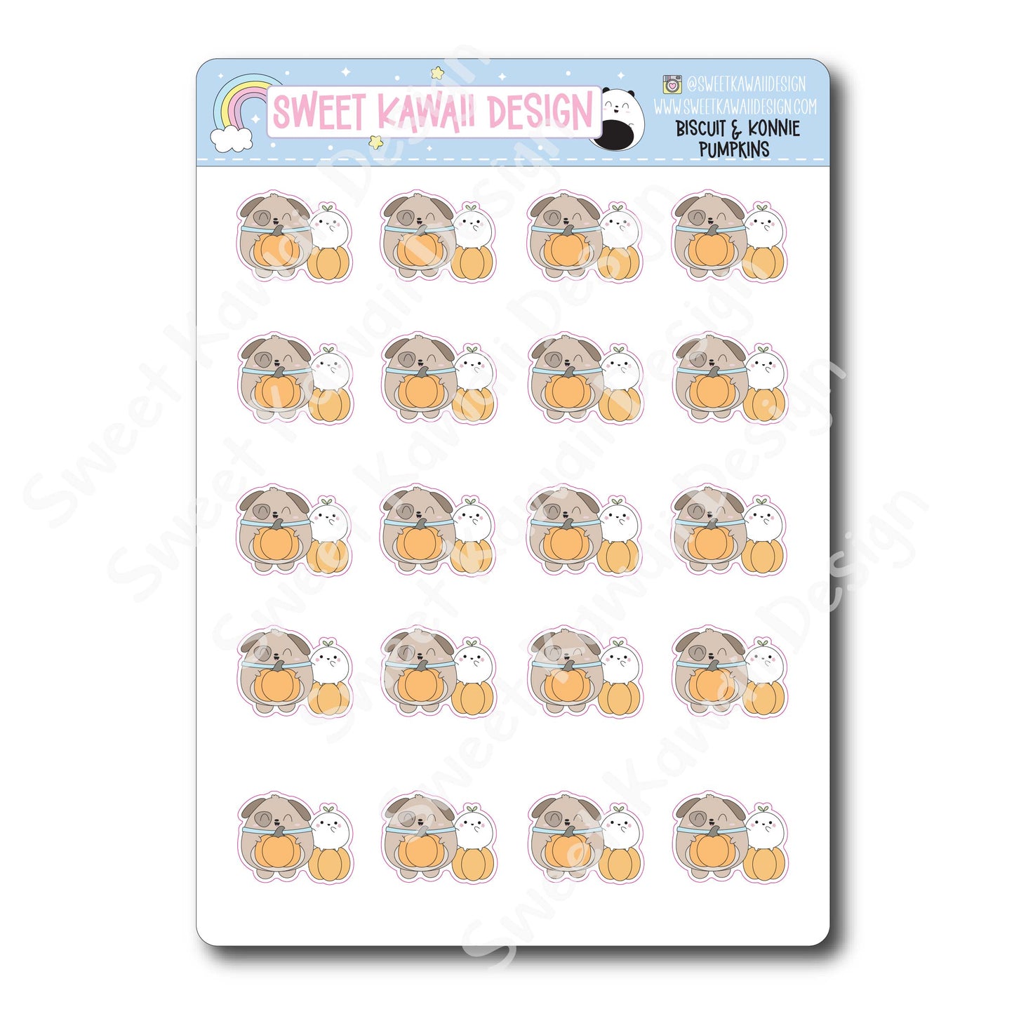 Kawaii Biscuit Stickers - Konnie Pumpkins