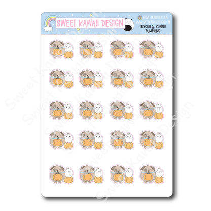 Kawaii Biscuit Stickers - Konnie Pumpkins