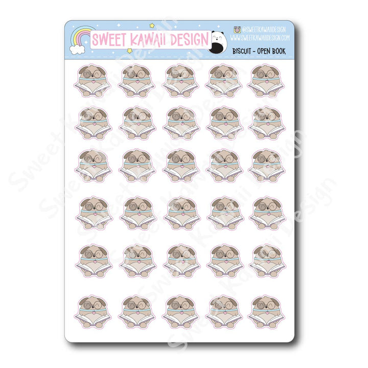 Kawaii Biscuit Stickers - Open Book