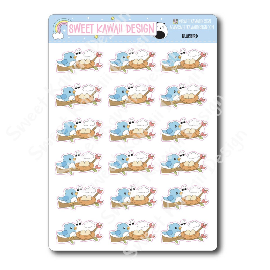 Kawaii Bluebird Stickers
