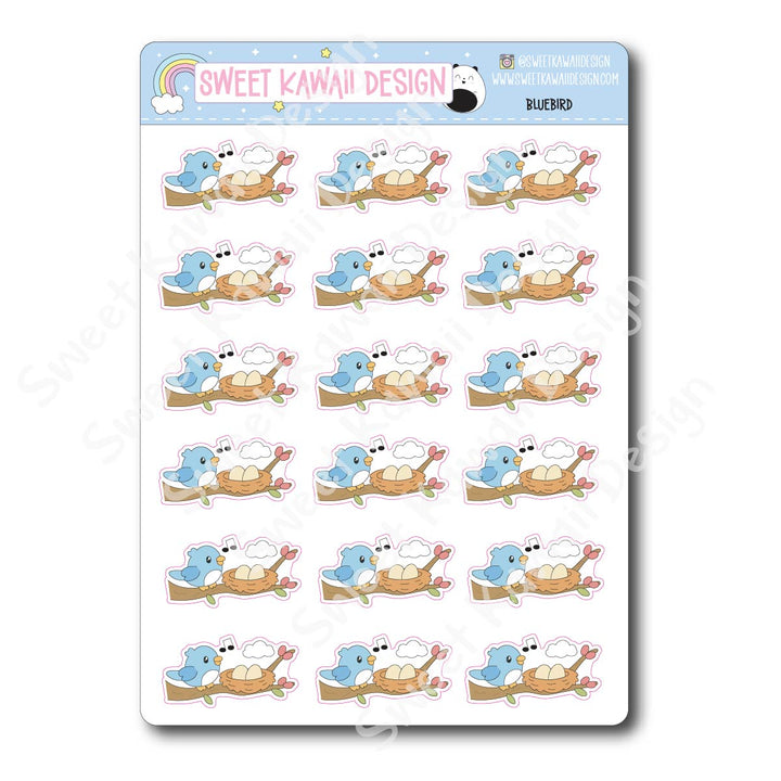 Kawaii Bluebird Stickers