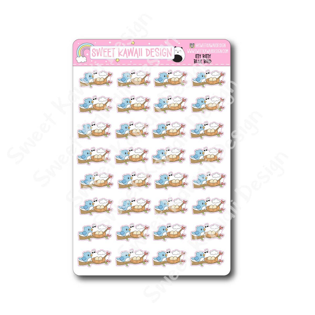 Kawaii Bluebird Stickers