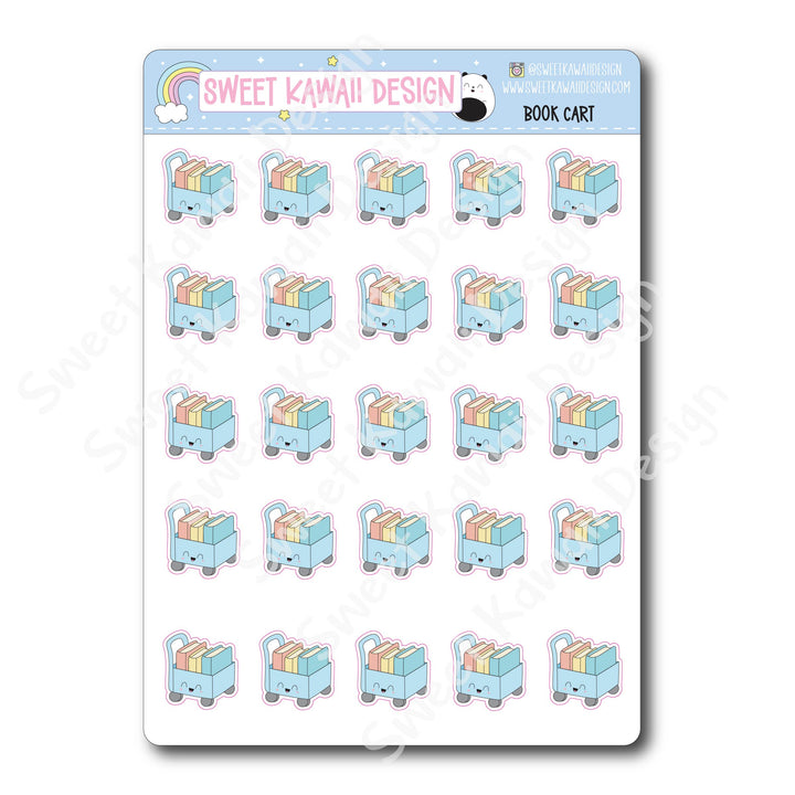 Kawaii Book Cart Stickers