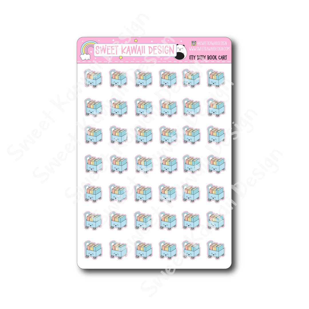Kawaii Book Cart Stickers