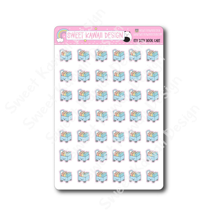 Kawaii Book Cart Stickers