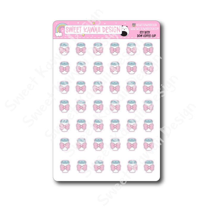 Kawaii Bow Coffee Cup Stickers