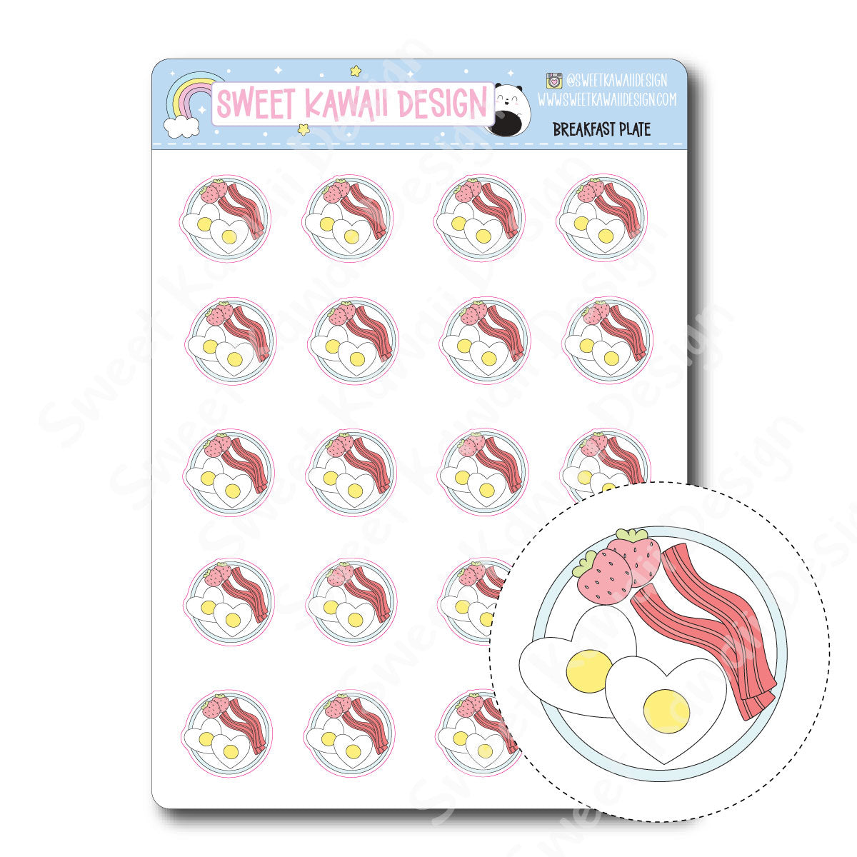 Kawaii Breakfast Plate Stickers