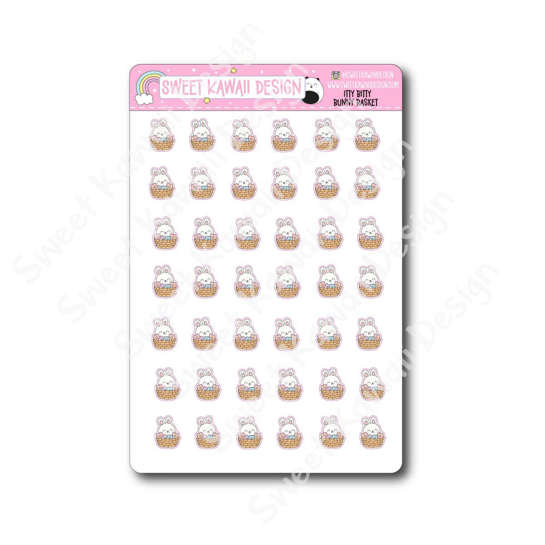 Kawaii Bunny Basket Stickers
