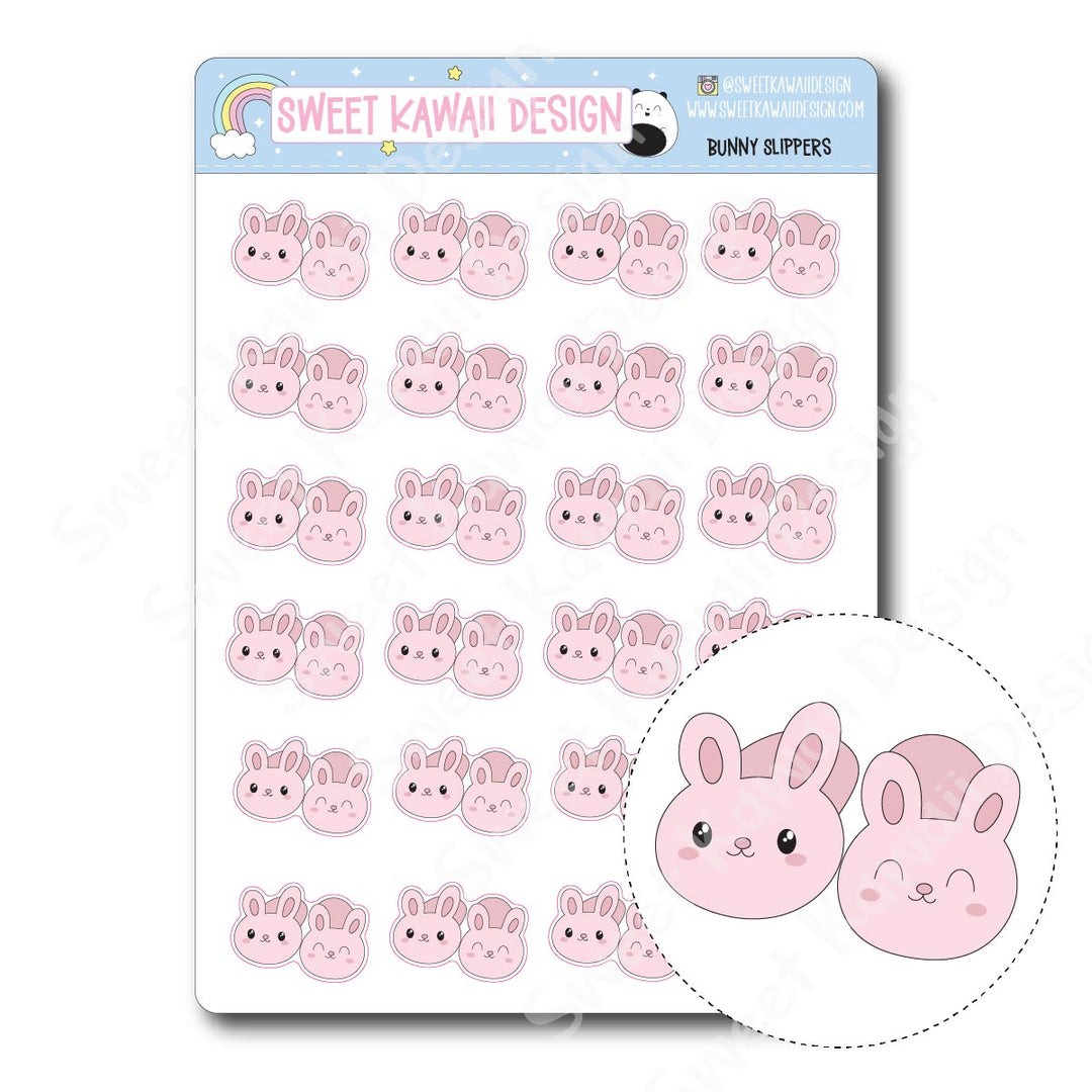 Kawaii Bunny Slipper Stickers
