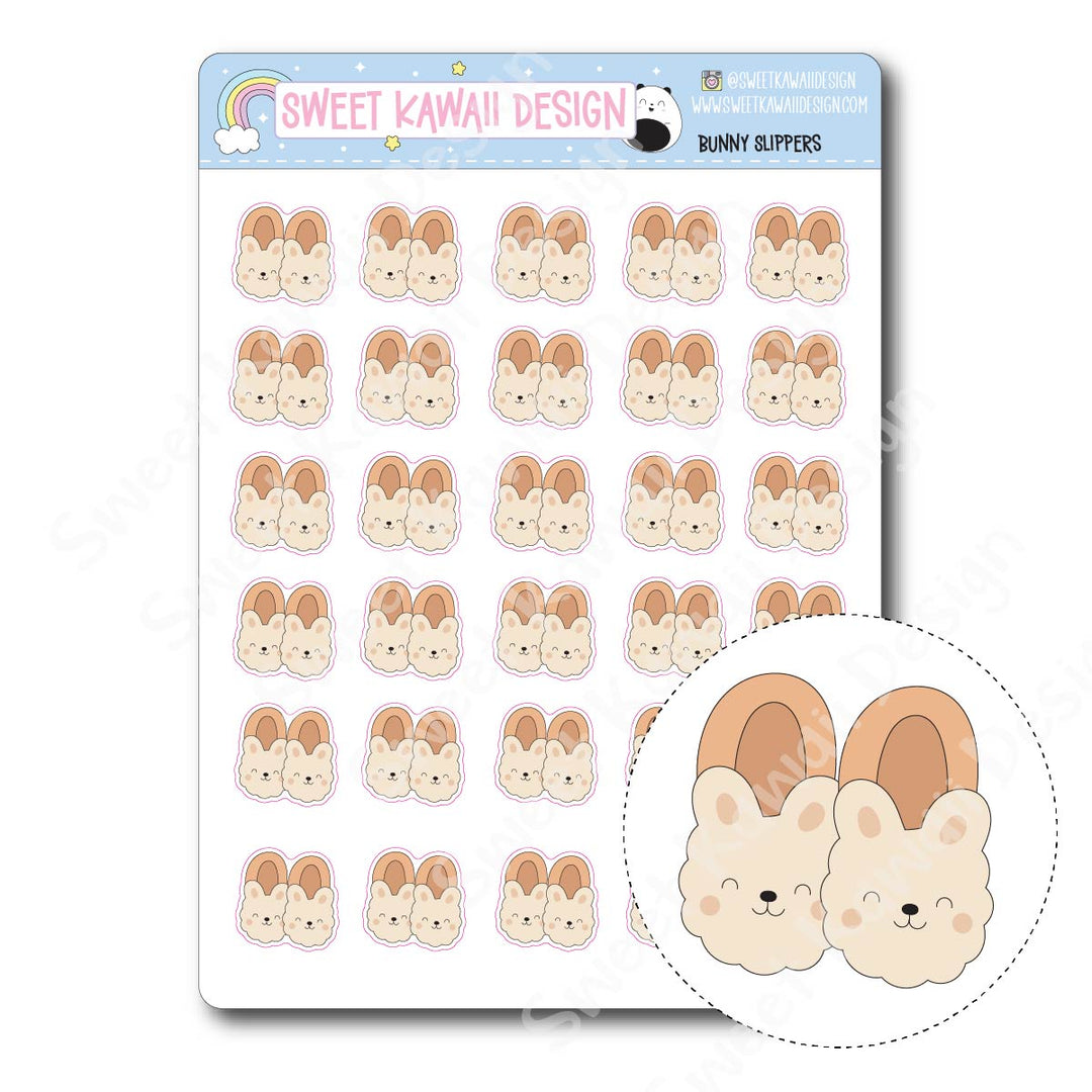 Kawaii Bunny Slipper Stickers