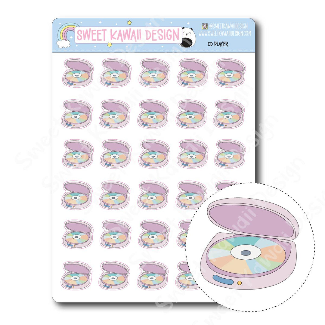 Kawaii CD Player Stickers
