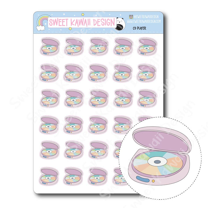 Kawaii CD Player Stickers