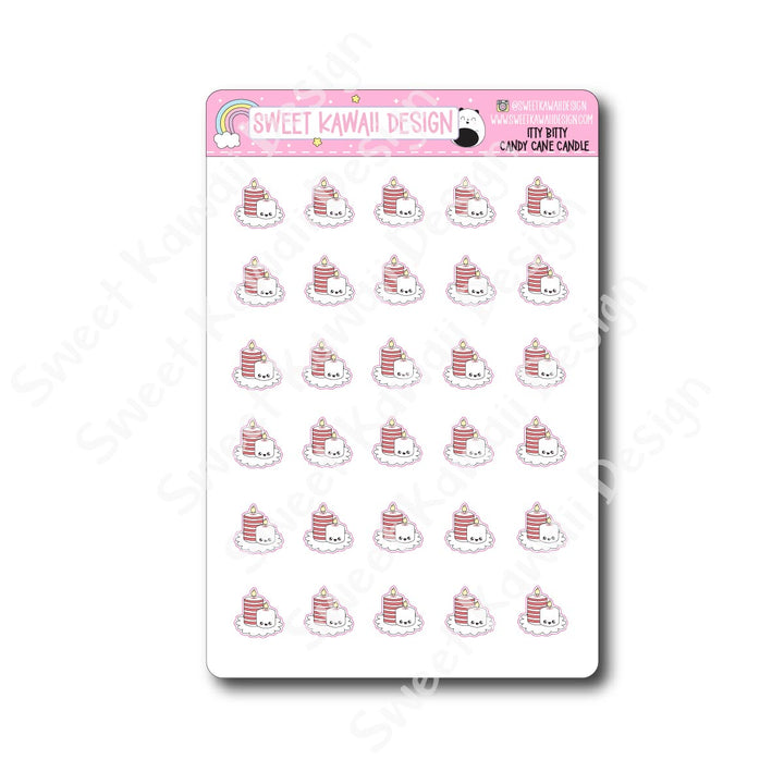 Kawaii Candy Cane Candle Stickers