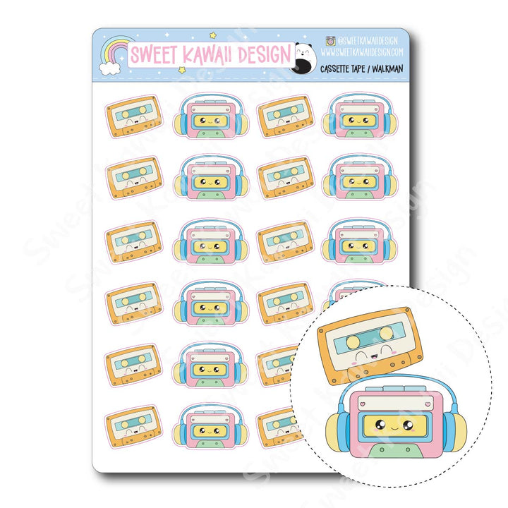 Kawaii Cassette Tape / Walkman Stickers