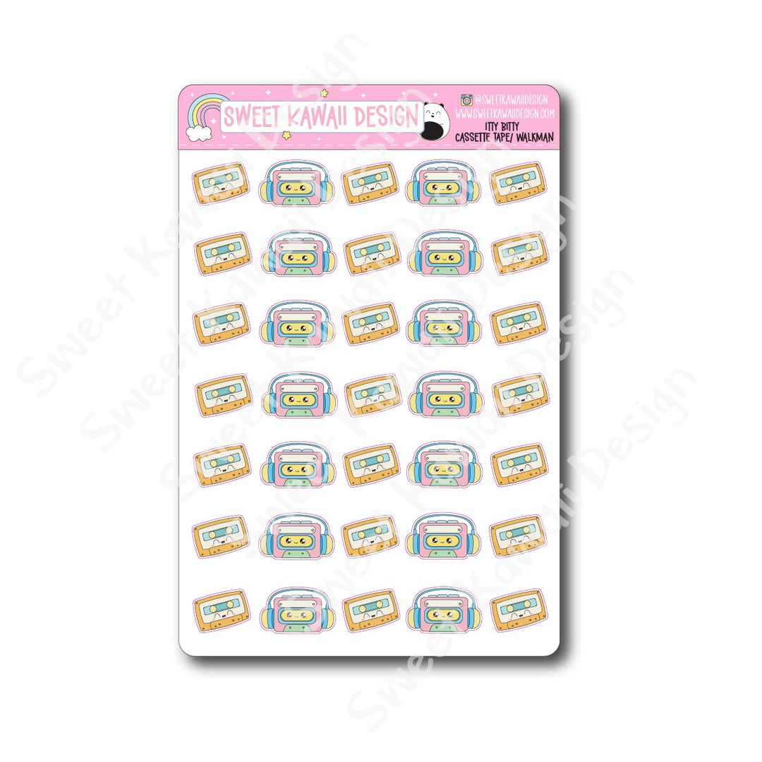 Kawaii Cassette Tape / Walkman Stickers