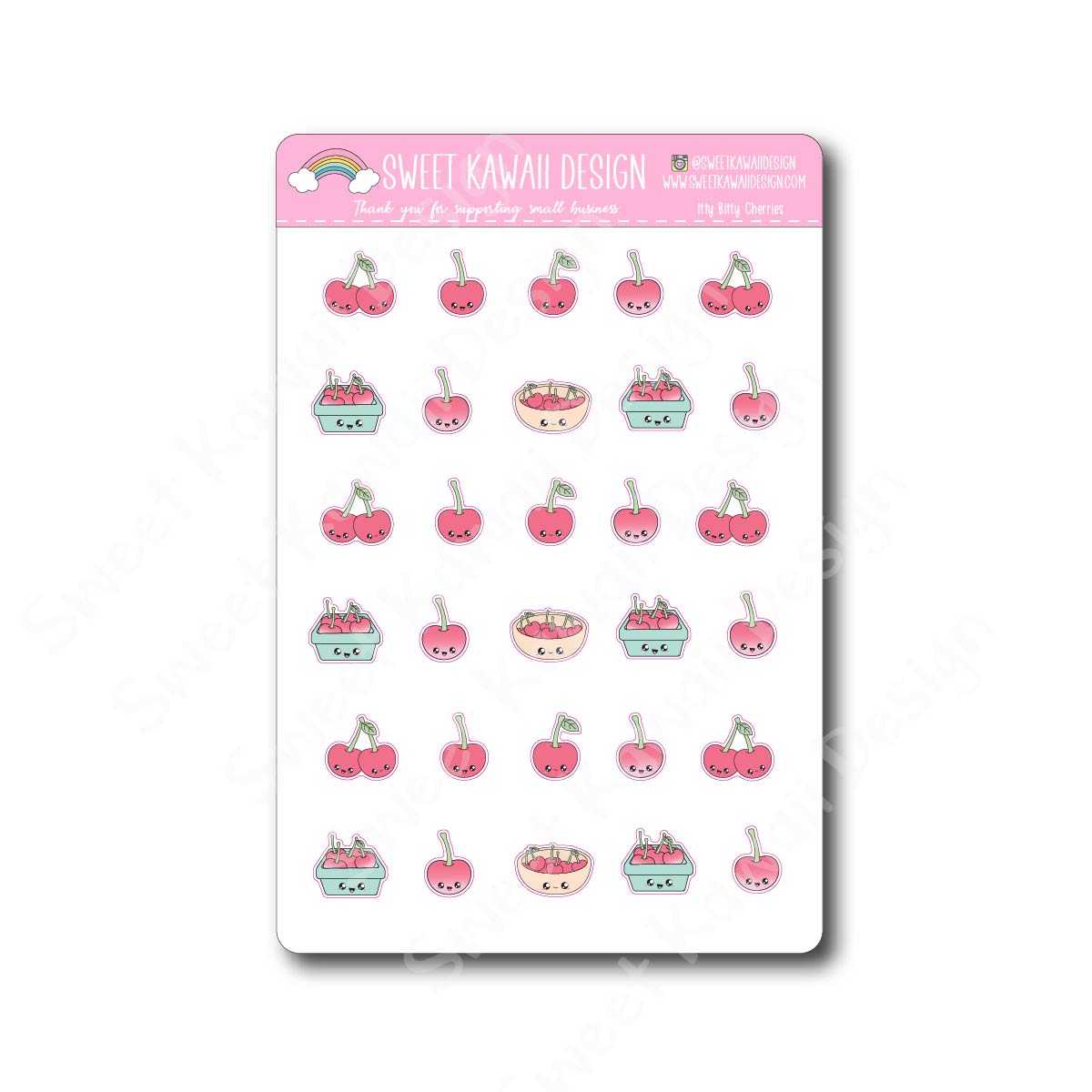 Kawaii Cherries Stickers