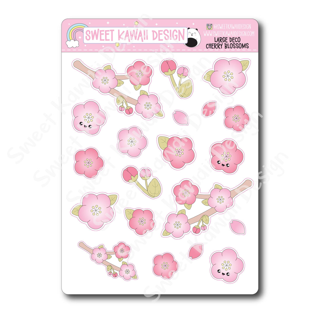 Kawaii Cherry Blossom Deco (LARGE) Stickers