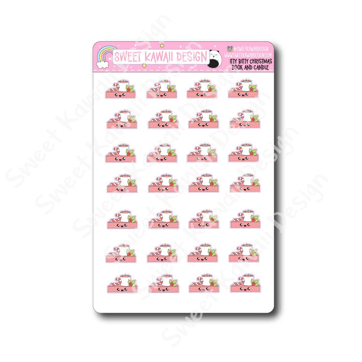 Kawaii Christmas Book and Candle Stickers