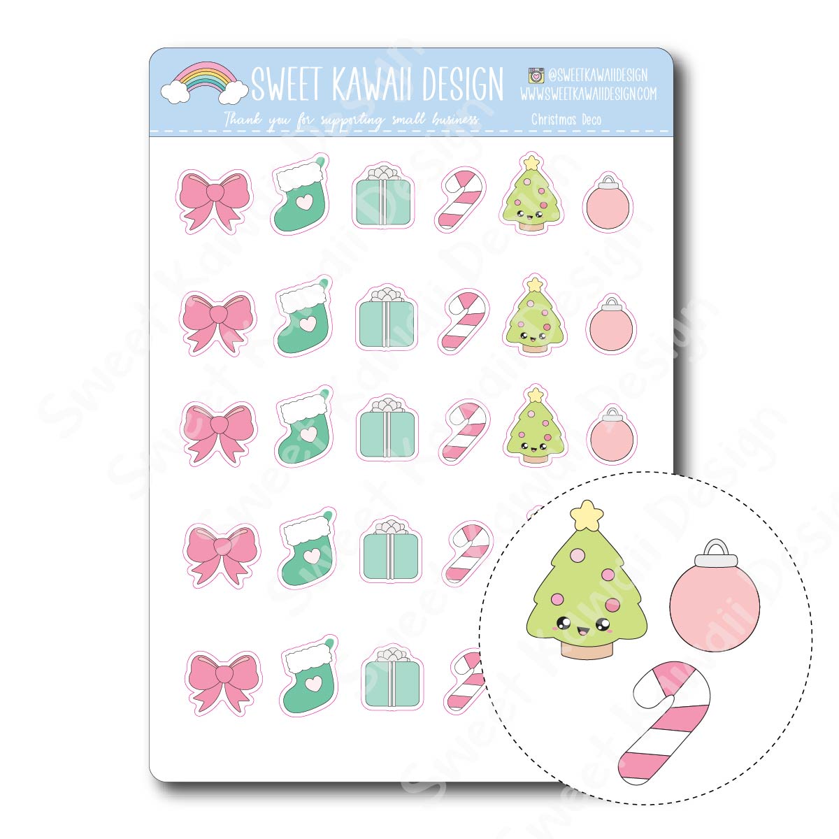 Kawaii Christmas Deco Stickers