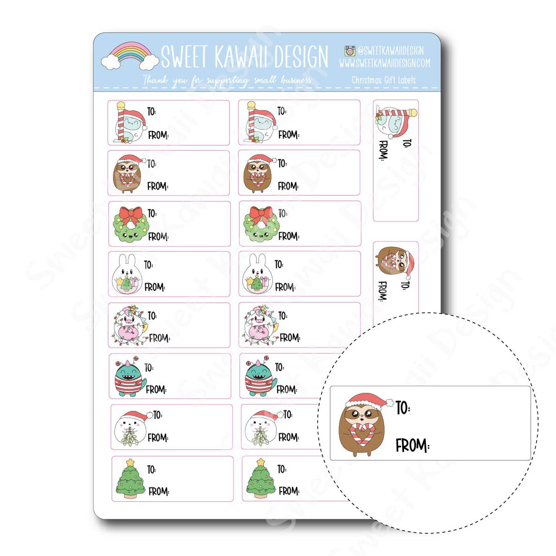 Kawaii Christmas Gift Labels