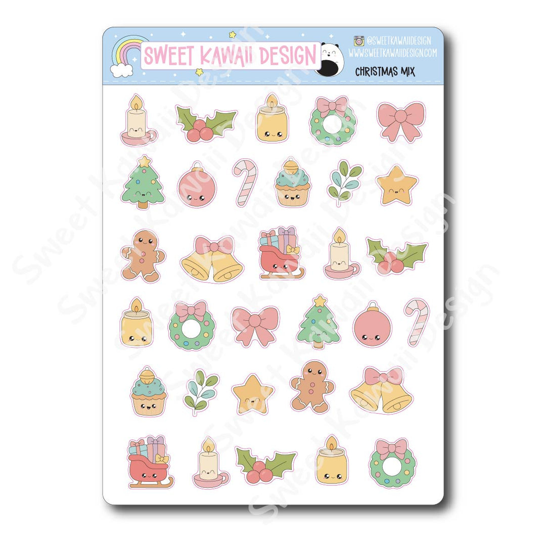 Kawaii Christmas Mix Stickers