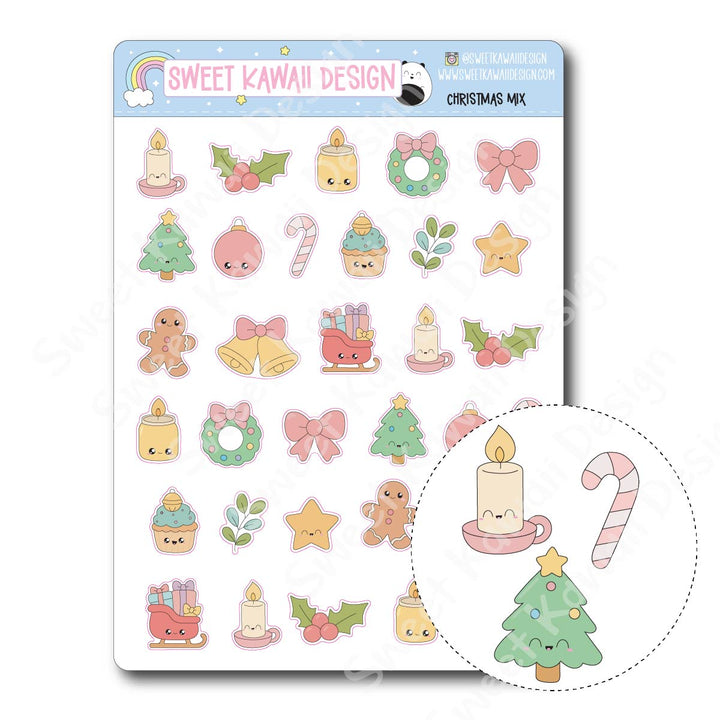 Kawaii Christmas Mix Stickers