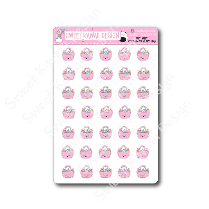 Kawaii Christmas Beach Bag Stickers