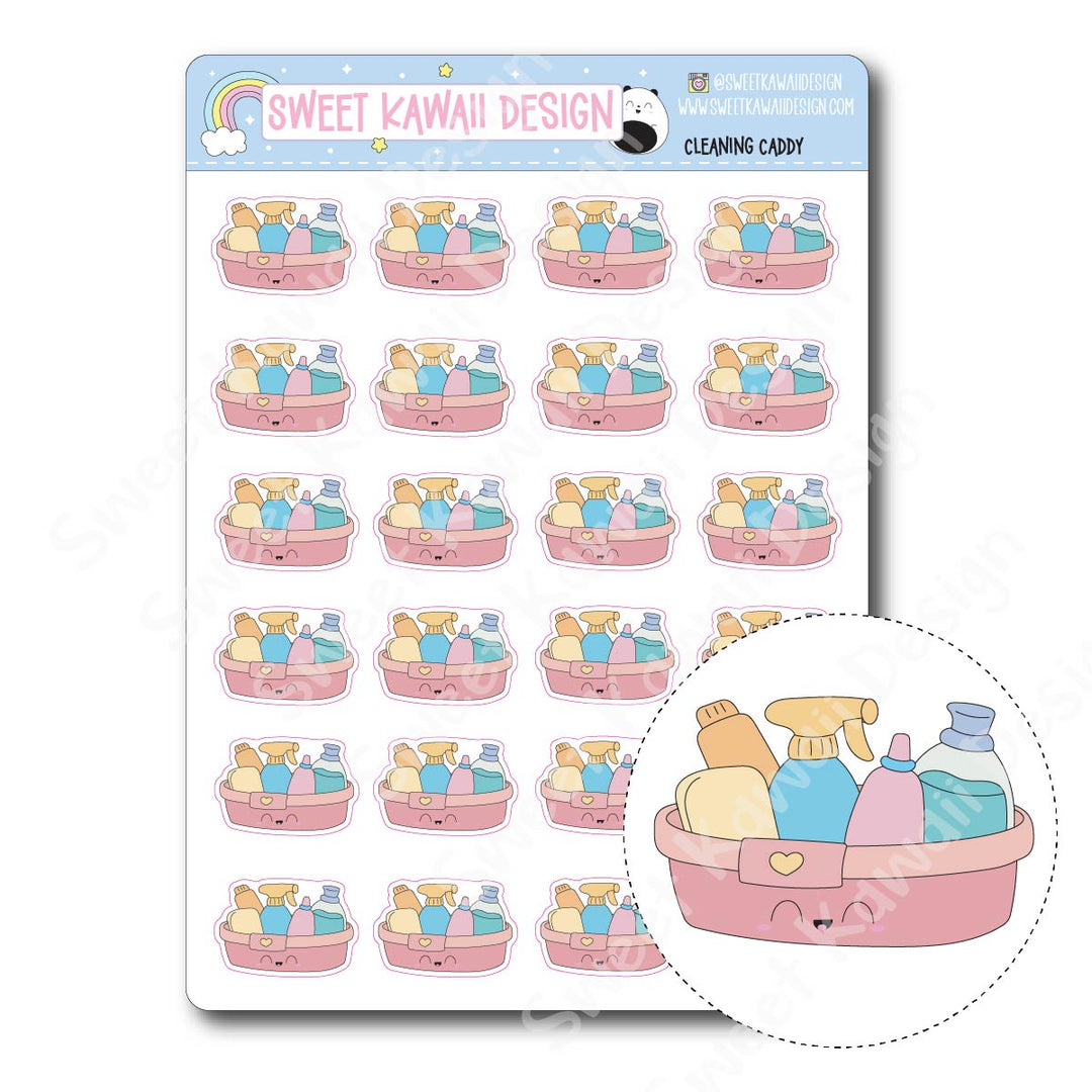 Kawaii Cleaning Caddy Stickers