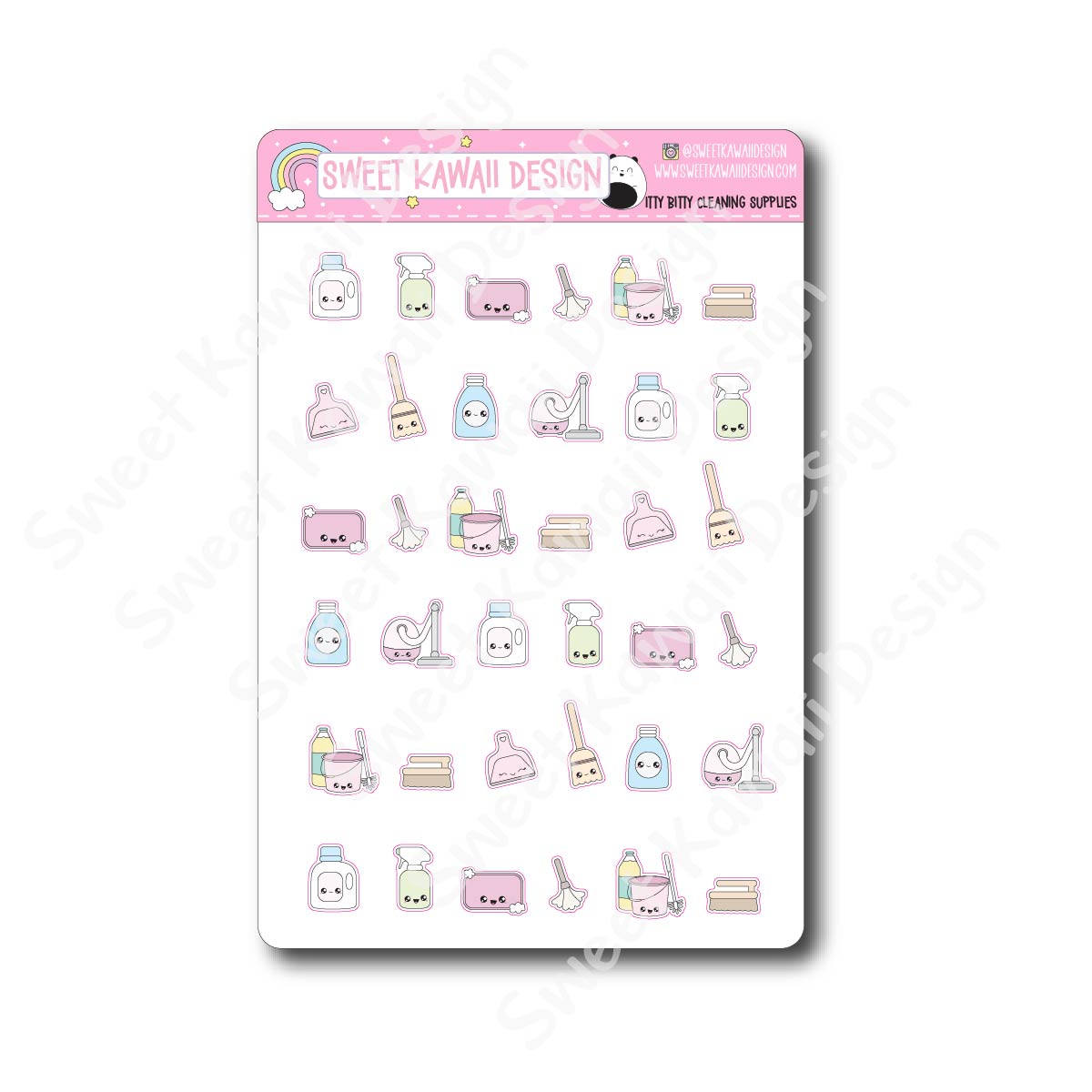 Kawaii Cleaning Supply Stickers