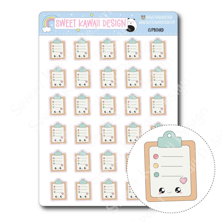 Kawaii Clipboard Stickers