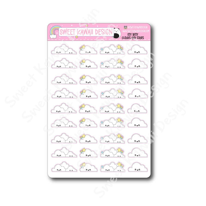 Kawaii Clouds and Stars Stickers