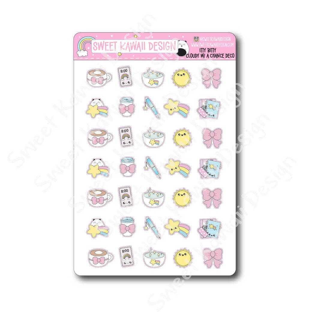 Kawaii Cloudy With A Chance Deco Stickers