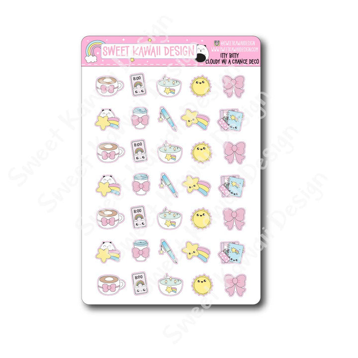 Kawaii Cloudy With A Chance Deco Stickers