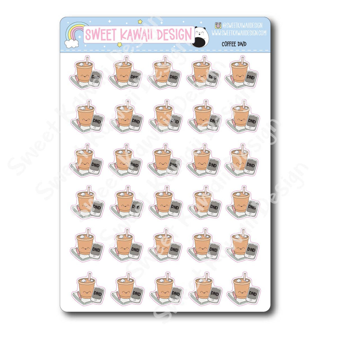 Kawaii Coffee DND Stickers