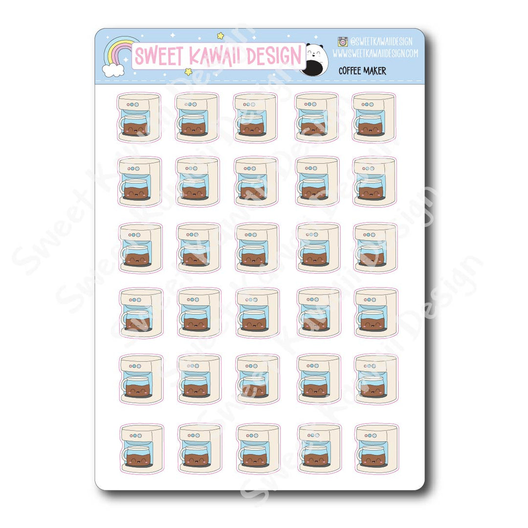 Kawaii Coffee Maker Stickers