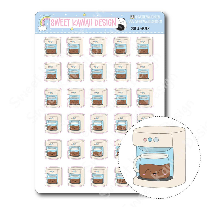 Kawaii Coffee Maker Stickers