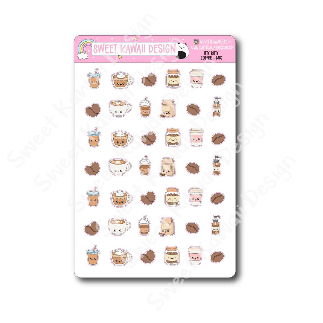 Kawaii Coffee Mix Stickers