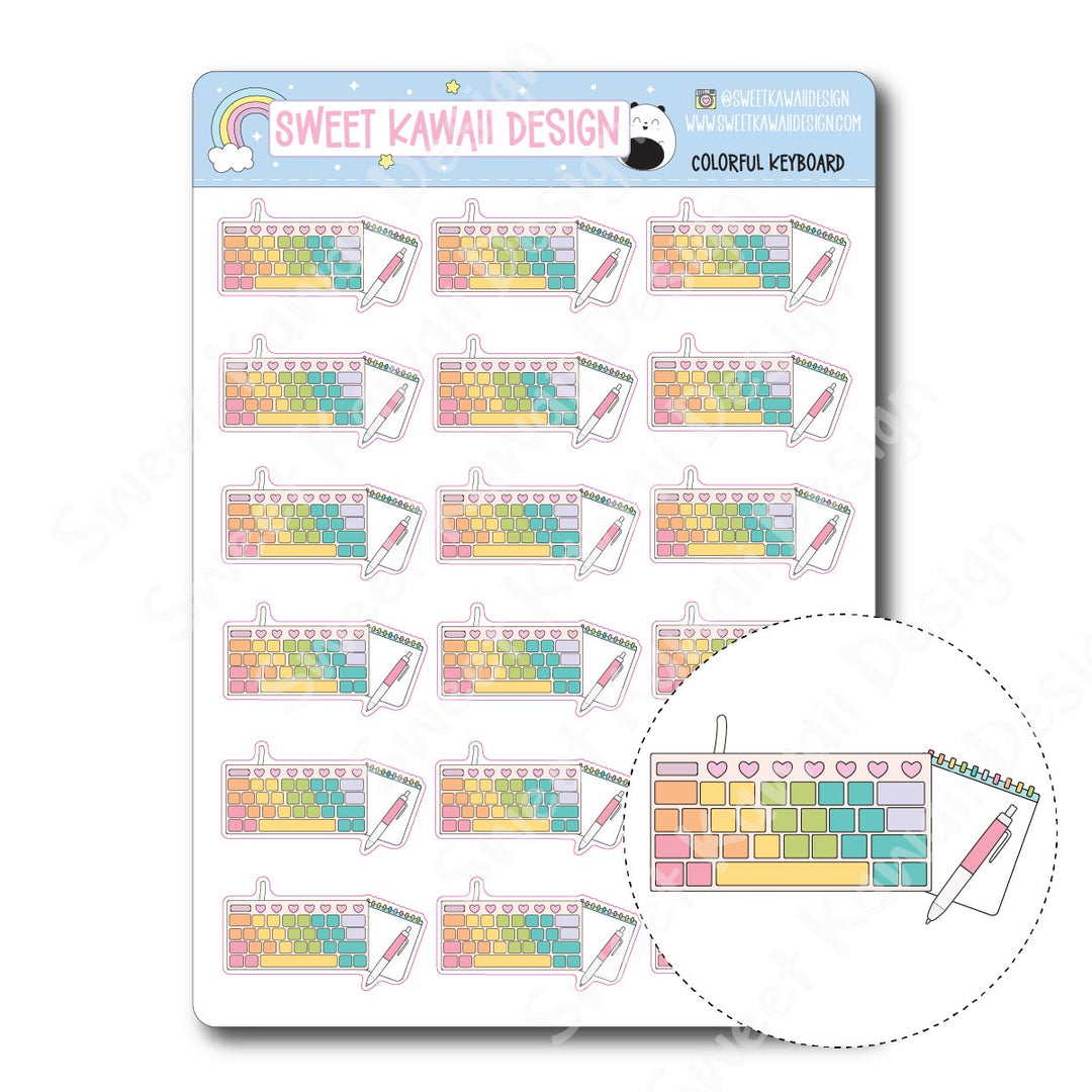 Kawaii Colorful Keyboard Stickers