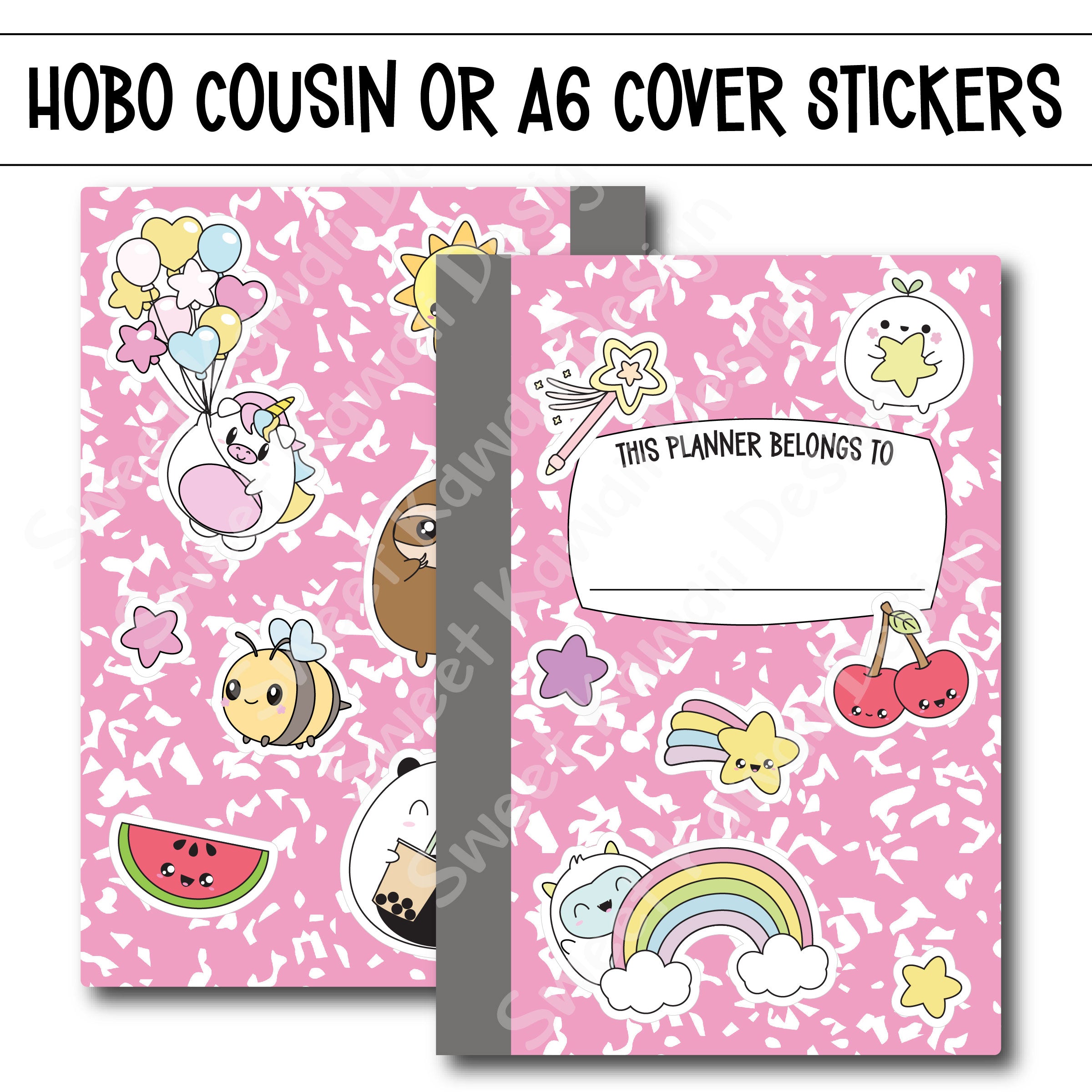 Hobonichi Cover Sticker - Composition Notebook - Cousin or A6
