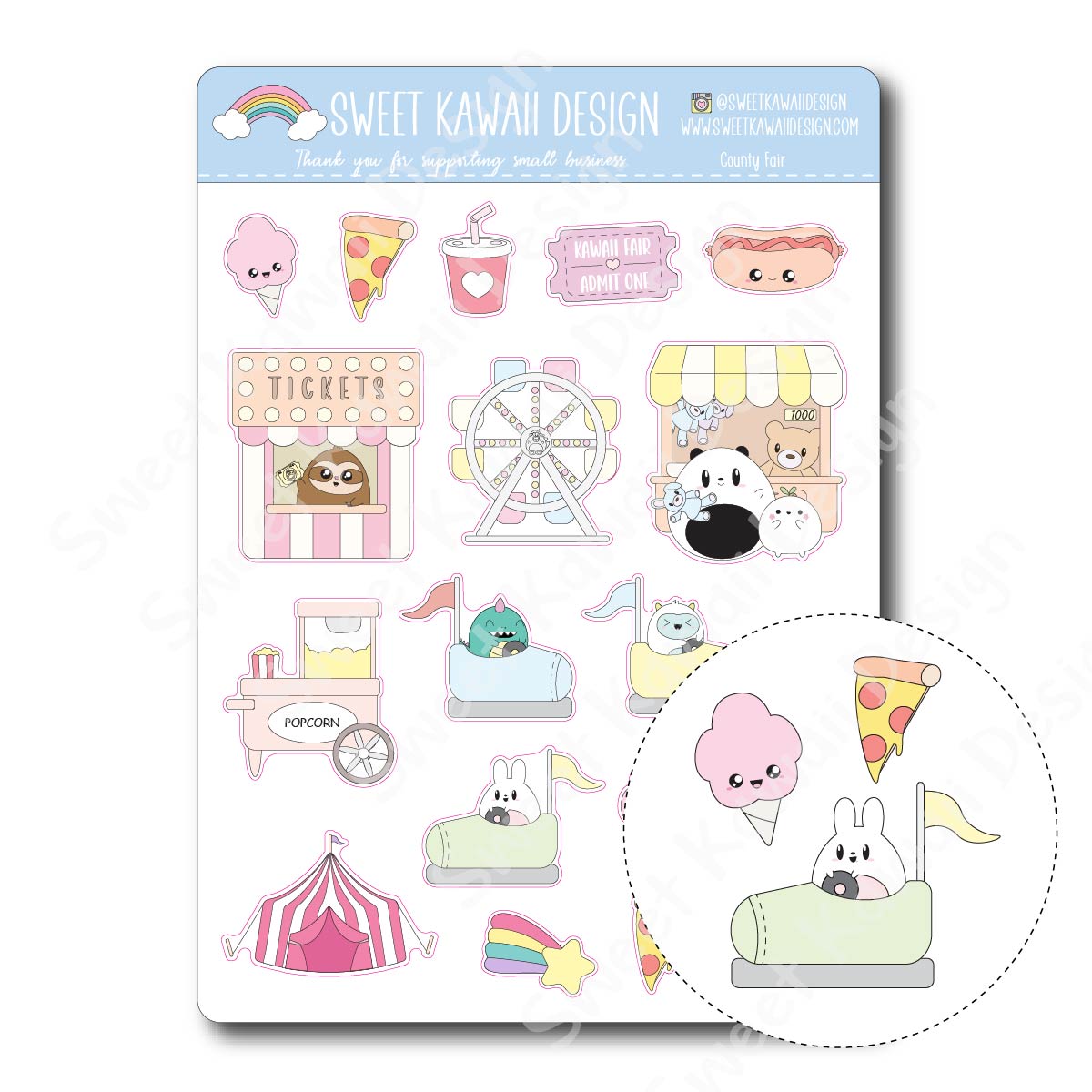 Kawaii County Fair Stickers