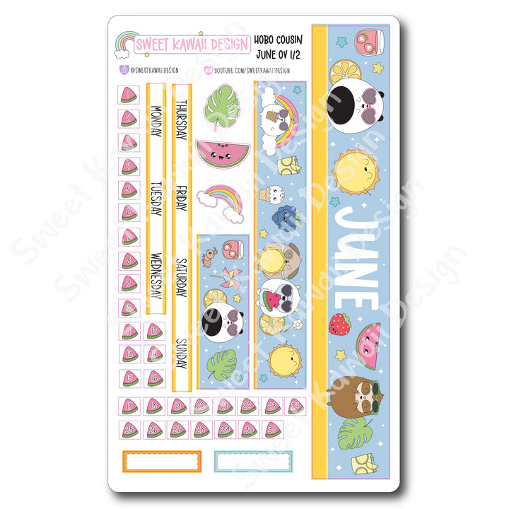 June 2025 Monthly Overview Stickers - Hobo COUSIN