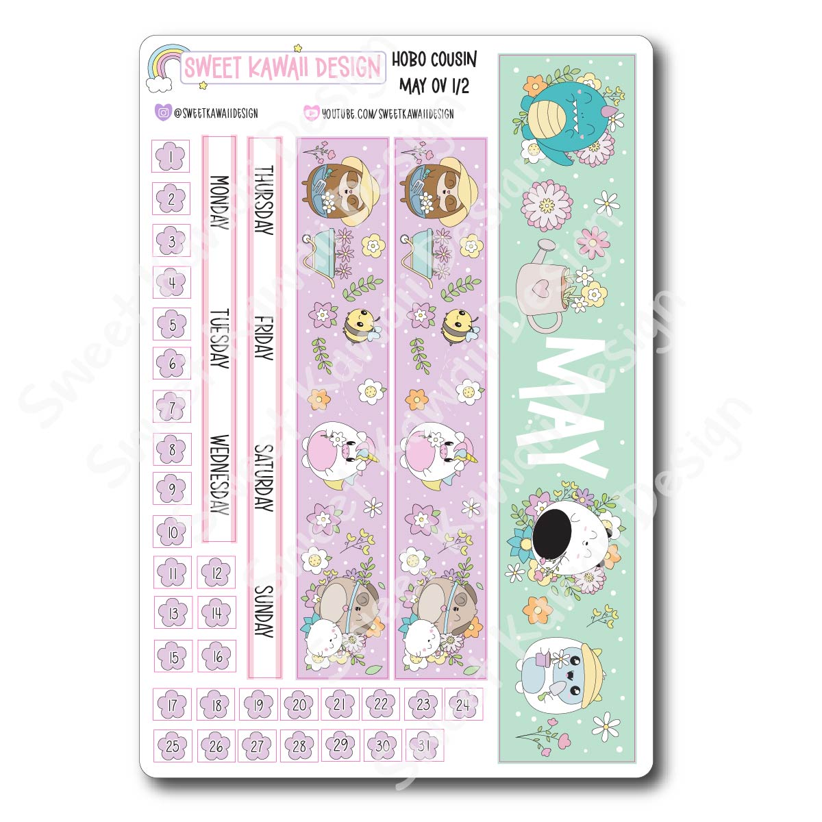 May 2024 Monthly Overview Stickers - Hobo COUSIN