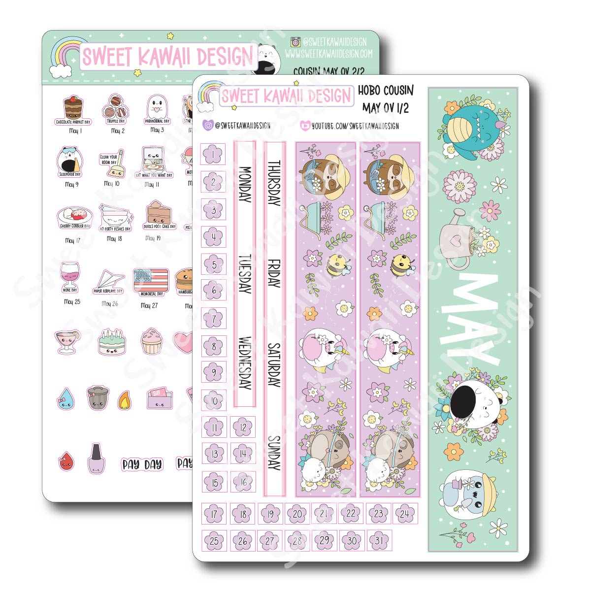 May 2024 Monthly Overview Stickers - Hobo COUSIN