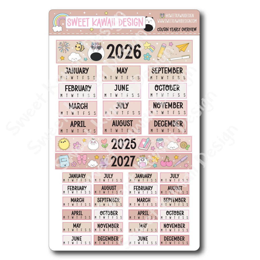 Hobonichi Cousin Yearly Overview 2026